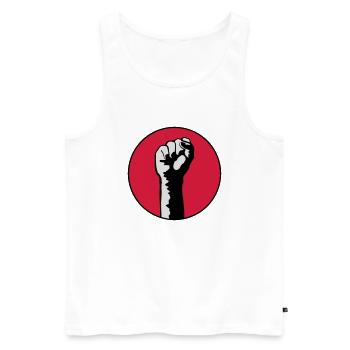 fist - Men's Premium Organic Tank Top - white - Front - AI Model Male 178 light (178cm)