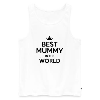 best mummy in the world - Débardeur bio Premium Homme - blanc - Devant - AI Model Male 178 light (178cm)