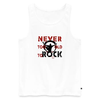 never too old to rock - Männer Premium Bio Tank Top - Weiß - Vorne - Michal (187cm)