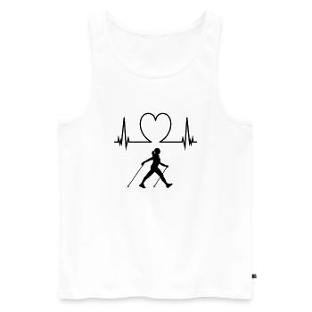Nordic walking - Männer Premium Bio Tank Top - Weiß - Vorne - Michal (187cm)