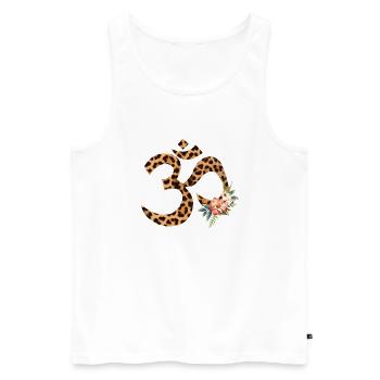 Leopard Om - Männer Premium Bio Tank Top - Weiß - Vorne - Michal (187cm)