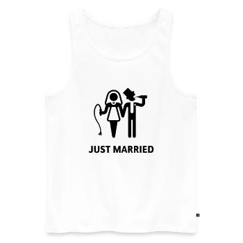 Just Married (Peitsche und Bier) - Männer Premium Bio Tank Top - Weiß - Vorne - Michal (187cm)
