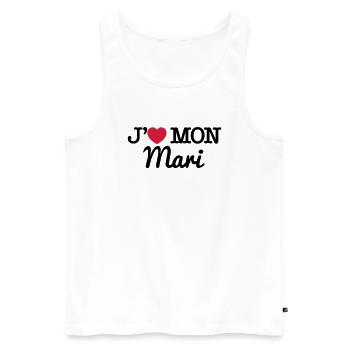 J'aime mon mari - Débardeur bio Premium Homme - blanc - Devant - Michal (187cm)