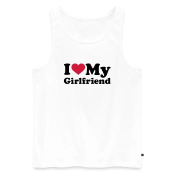 I love my girlfriend - Männer Premium Bio Tank Top - Weiß - Vorne - AI Model Male 178 light (178cm)
