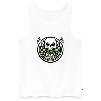 hardRock oldschool - Männer Premium Bio Tank Top - Weiß - Vorne - Michal (187cm)