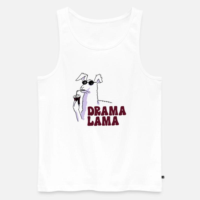 Drama Lama - Männer Premium Bio Tank Top - Weiß