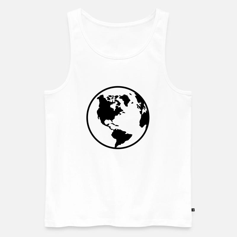 Welt - Männer Premium Bio Tank Top - Weiß