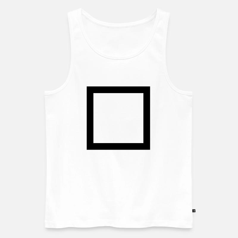 Quadrat - Männer Premium Bio Tank Top - Weiß