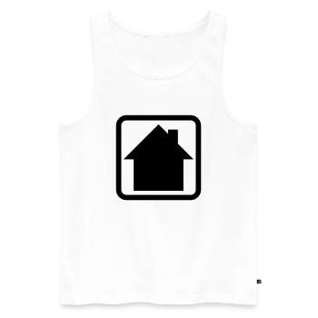 Haus Logo Button Symbol - Männer Premium Bio Tank Top - Weiß - Vorne - AI Model Male 178 light (178cm)