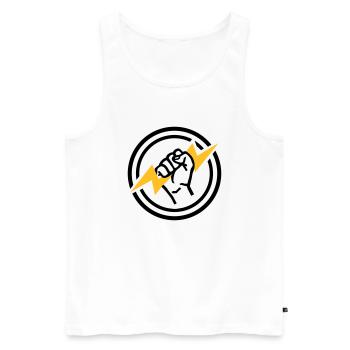 Flash - Men's Premium Organic Tank Top - white - Front - AI Model Male 178 light (178cm)