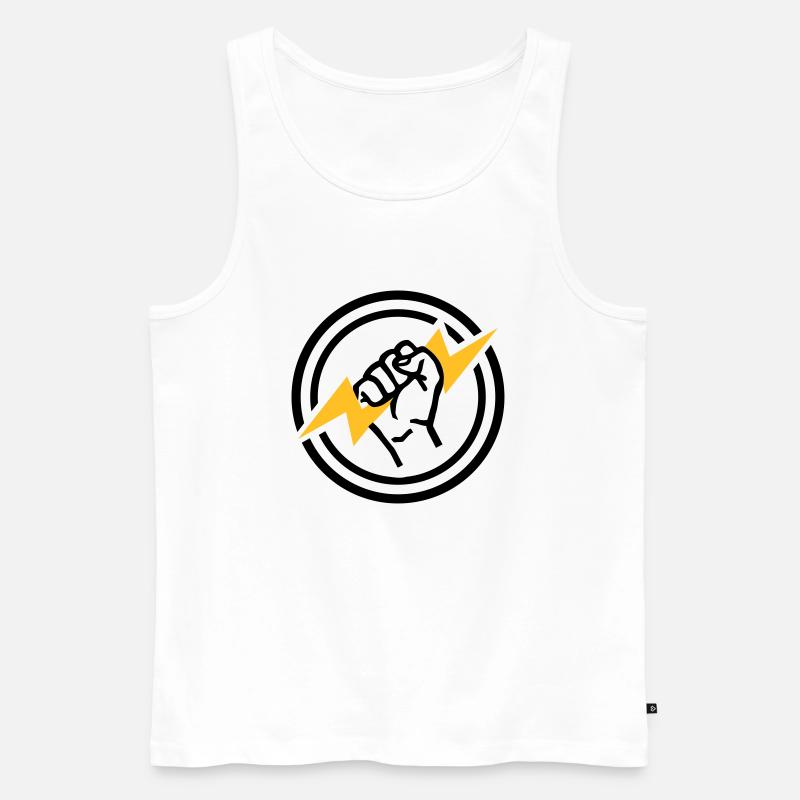 Blitz - Männer Premium Bio Tank Top - Weiß