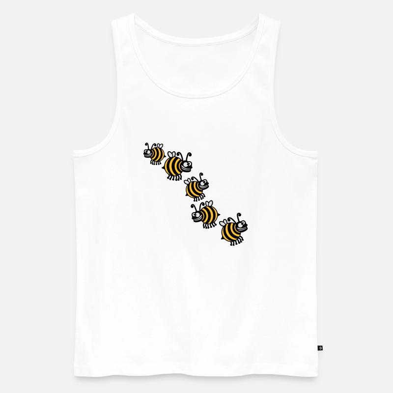 Dicke Verrückte Bienen - Männer Premium Bio Tank Top - Weiß