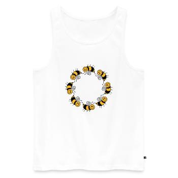 Motif de cercle d'abeilles drôle - Débardeur bio Premium Homme - blanc - Devant - Michal (187cm)