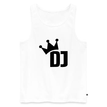 DJ - Débardeur bio Premium Homme - blanc - Devant - AI Model Male 178 light (178cm)