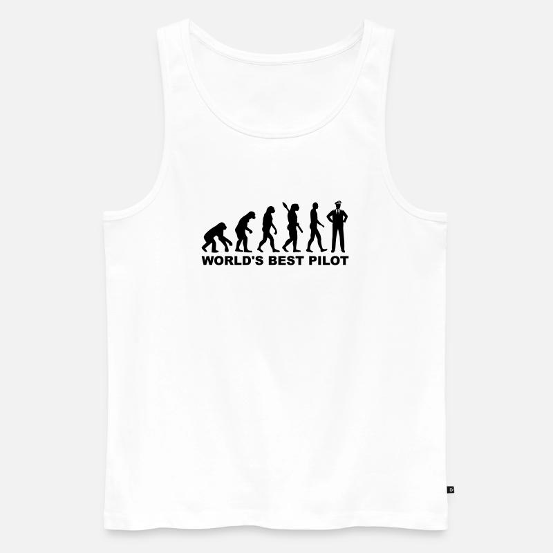 Pilot - Männer Premium Bio Tank Top - Weiß