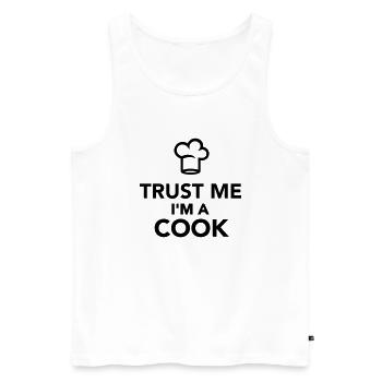 Trust me I'm a cook - Débardeur bio Premium Homme - blanc - Devant - Michal (187cm)