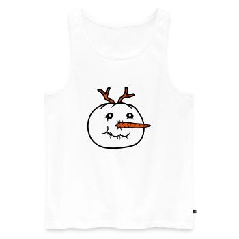 schneemann gesicht kopf cool winter weihnachten ka - Männer Premium Bio Tank Top - Weiß - Vorne - Michal (187cm)