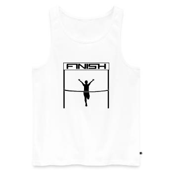 winner finish home straight finish red ribbon - Men's Premium Organic Tank Top - white - Front - AI Model Male 178 light (178cm)