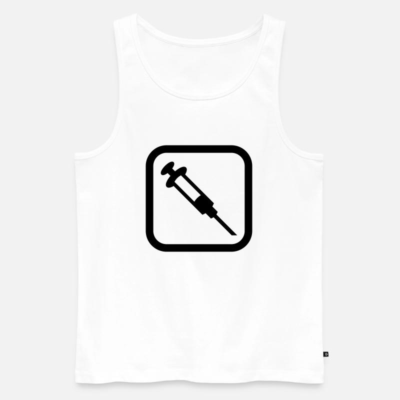 Spritze Logo - Männer Premium Bio Tank Top - Weiß