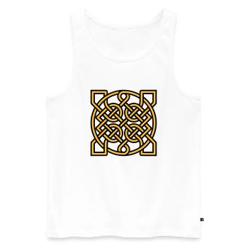 Knot pattern Motif de noeud - Débardeur bio Premium Homme - blanc - Devant - AI Model Male 178 light (178cm)