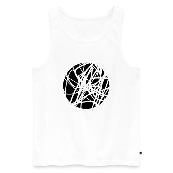 Scribbled chaotic strokes pattern - Men's Premium Organic Tank Top - white - Front - AI Model Male 178 light (178cm)