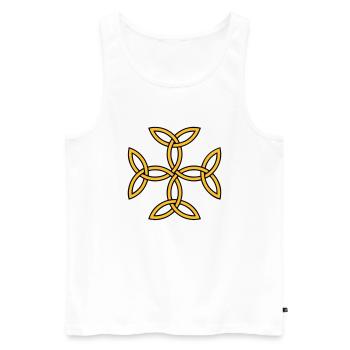 croix celtique nœud infini nœud sans fin tattoo - Débardeur bio Premium Homme - blanc - Devant - AI Model Male 178 light (178cm)