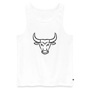 Bull - Men's Premium Organic Tank Top - white - Front - Michal (187cm)