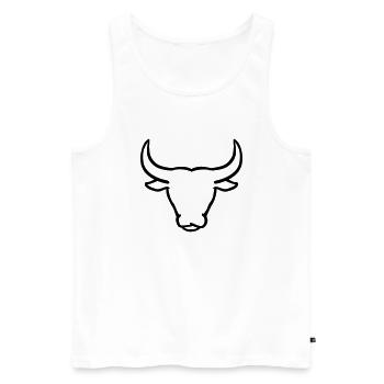 Bull - Men's Premium Organic Tank Top - white - Front - Michal (187cm)
