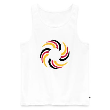 Black Red Gold Circle Germany flag - Men's Premium Organic Tank Top - white - Front - AI Model Male 178 light (178cm)