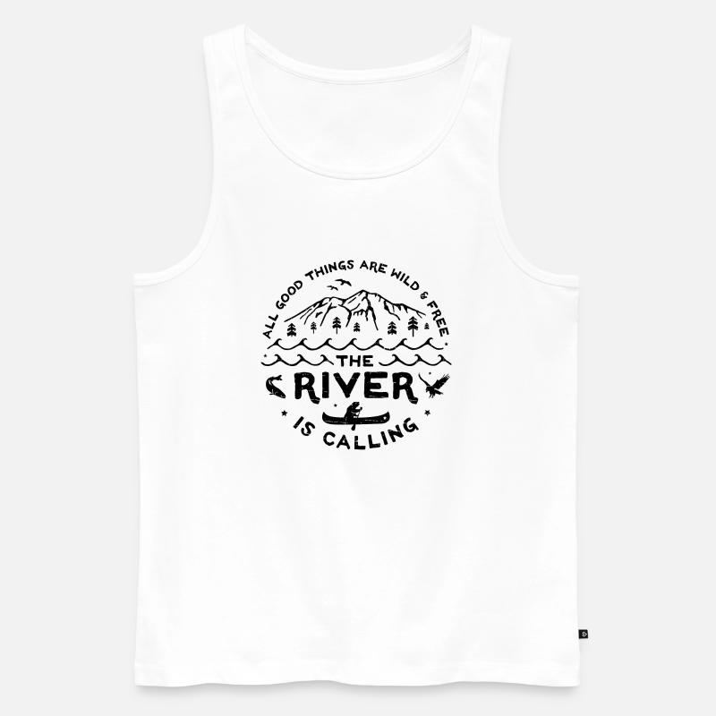 River is Calling s - Männer Premium Bio Tank Top - Weiß