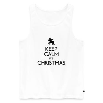 keep calm christmas - Débardeur bio Premium Homme - blanc - Devant - Michal (187cm)