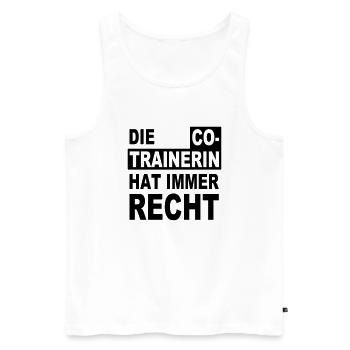die Co-Trainerin hat immer Recht - Männer Premium Bio Tank Top - Weiß - Vorne - AI Model Male 178 light (178cm)