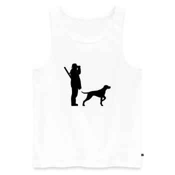 Hunter - Men's Premium Organic Tank Top - white - Front - Michal (187cm)