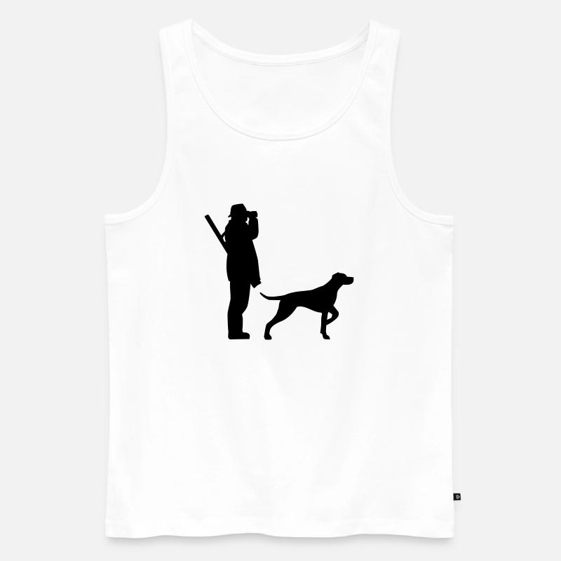 Jäger - Männer Premium Bio Tank Top - Weiß