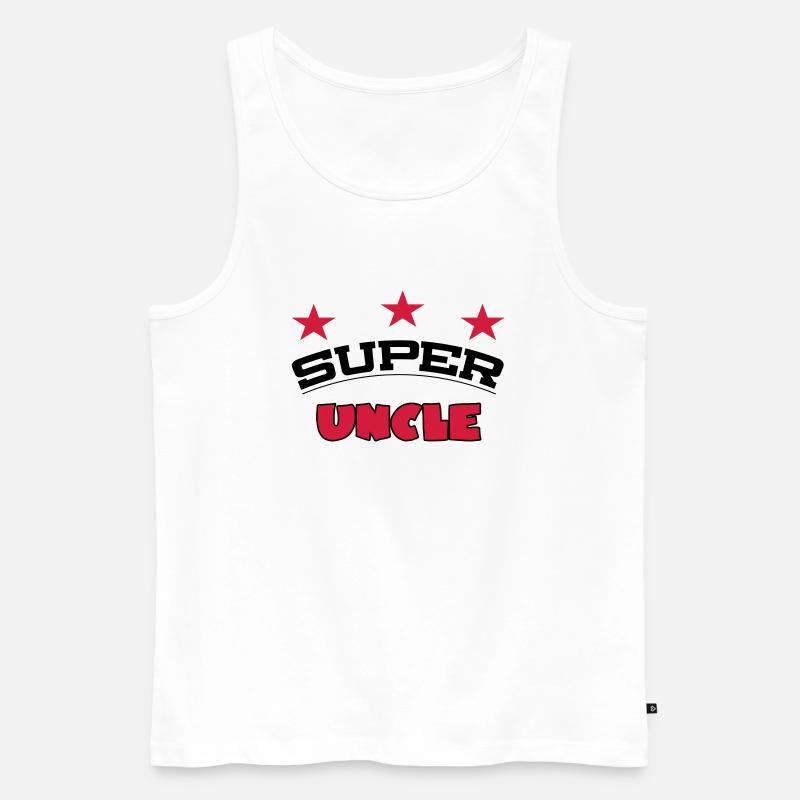Super uncle - Männer Premium Bio Tank Top - Weiß
