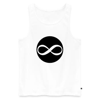 unendlich - Männer Premium Bio Tank Top - Weiß - Vorne - AI Model Male 178 light (178cm)