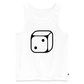 2er Würfel (Zwei / 1C) - Männer Premium Bio Tank Top - Weiß - Vorne - AI Model Male 178 light (178cm)