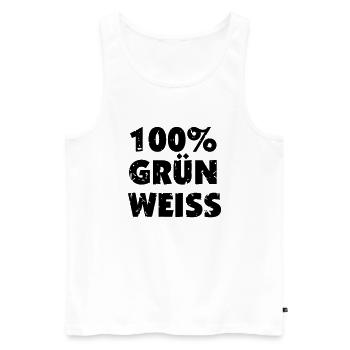 Steiermark - 100 Prozent Grün Weiß - Männer Premium Bio Tank Top - Weiß - Vorne - Michal (187cm)