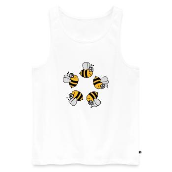 Bee funny sweet ring circle - Men's Premium Organic Tank Top - white - Front - Michal (187cm)