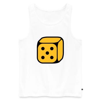5er Würfel (Fünf / 2C) - Männer Premium Bio Tank Top - Weiß - Vorne - AI Model Male 178 light (178cm)