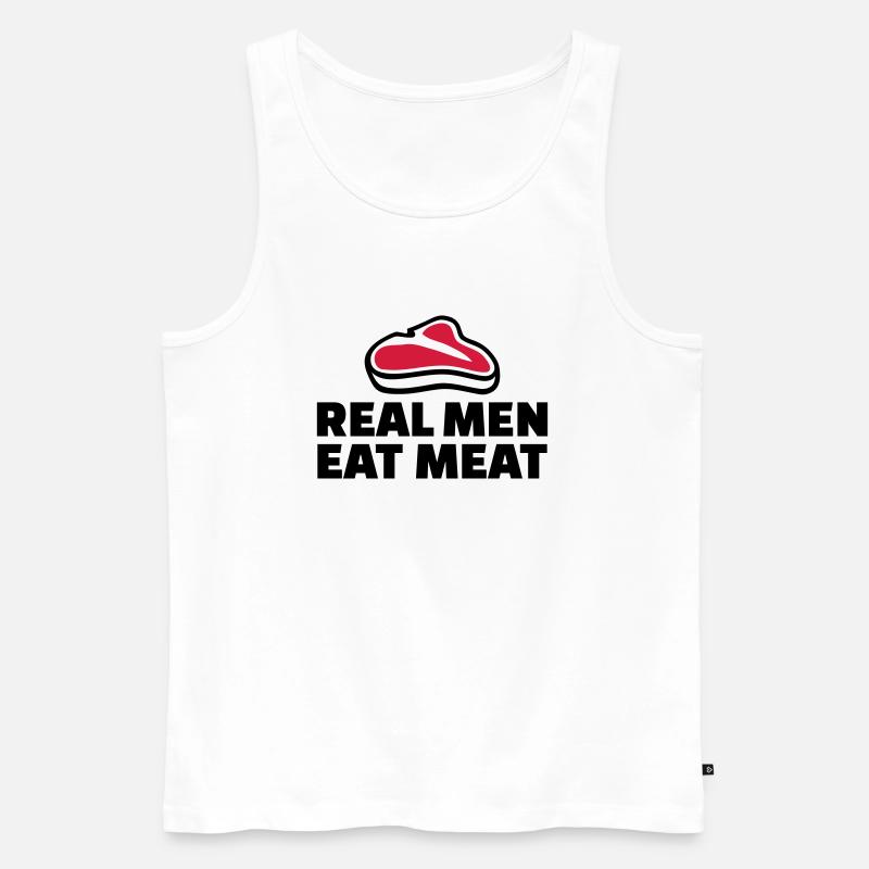 Fleisch - Männer Premium Bio Tank Top - Weiß
