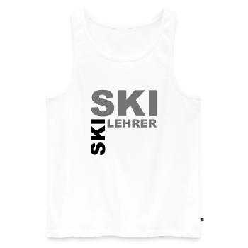 Skilehrer - V2 - Männer Premium Bio Tank Top - Weiß - Vorne - AI Model Male 178 light (178cm)