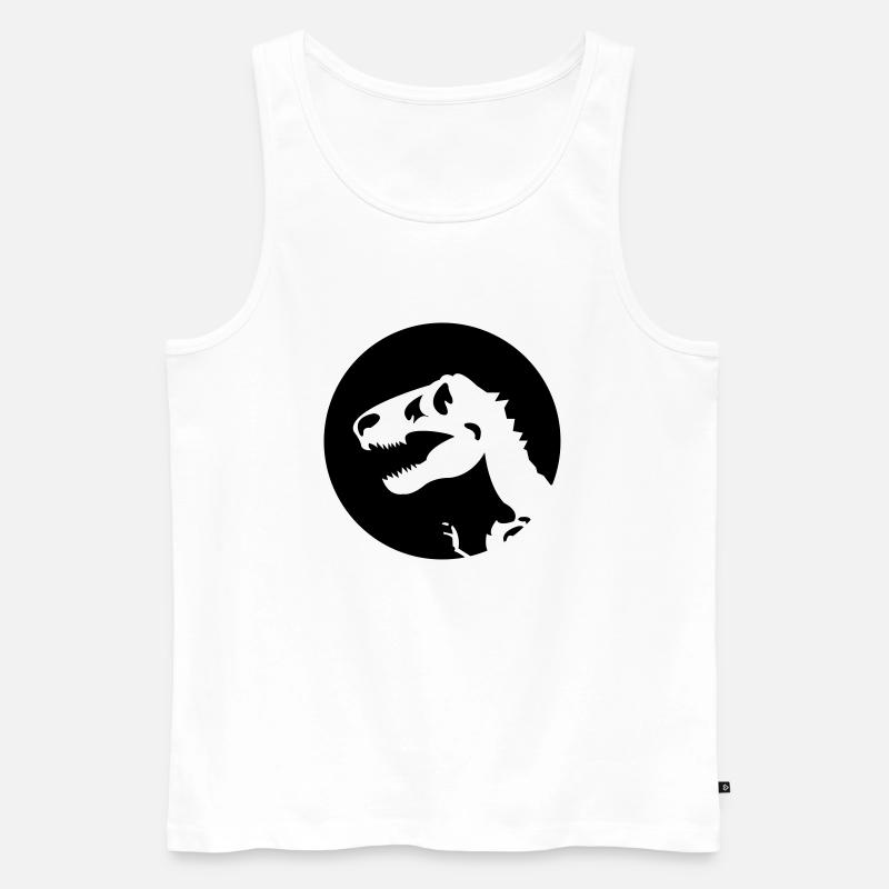 dino_skelett - Männer Premium Bio Tank Top - Weiß
