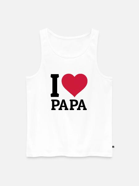 I love Papa - Männer Premium Bio Tank Top - Weiß