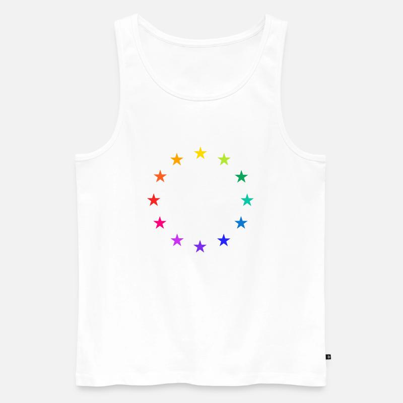 Regenbogen EU - Männer Premium Bio Tank Top - Weiß