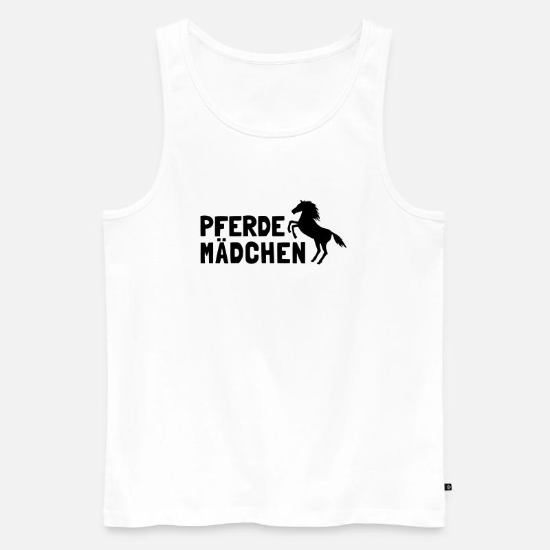 Pferdemädchen - Männer Premium Bio Tank Top - Weiß