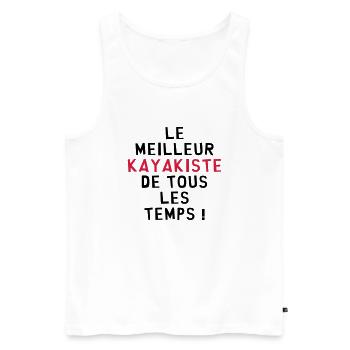 Canoë / Canoéiste / Kayak / Kayakiste / Sport - Débardeur bio Premium Homme - blanc - Devant - Michal (187cm)
