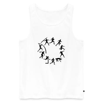Decathlon - Men's Premium Organic Tank Top - white - Front - AI Model Male 178 light (178cm)