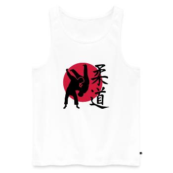 Judo - Männer Premium Bio Tank Top - Weiß - Vorne - Michal (187cm)