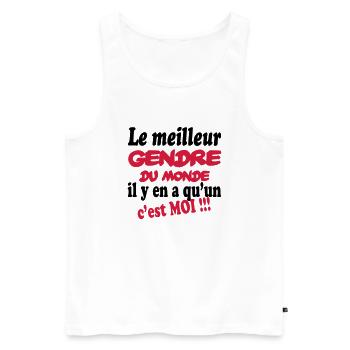 Le meilleur gendre du monde c'est moi !! - Men's Premium Organic Tank Top - white - Front - AI Model Male 178 light (178cm)